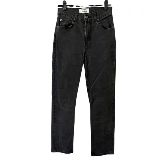Reformation Liza High Rise Straight Jeans in Washed Black Size 24 - Picture 3 of 9